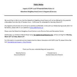Impact of CUPE Local 79 Potential Strike Action