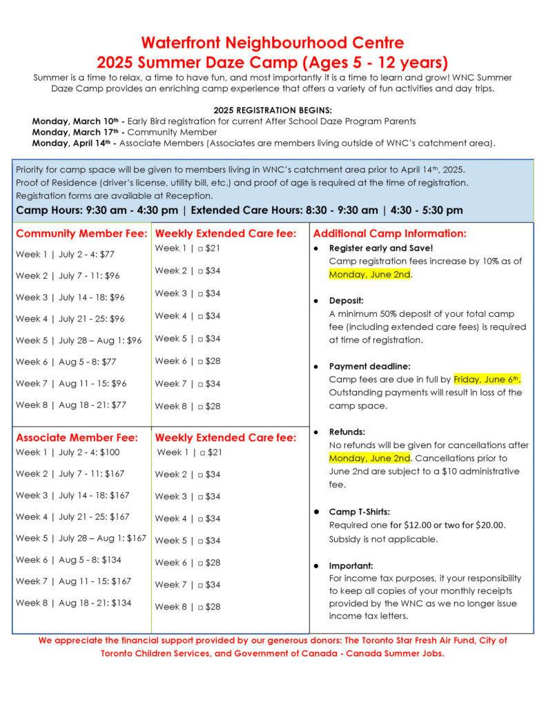 Summer Daze Camp Pricing Poster